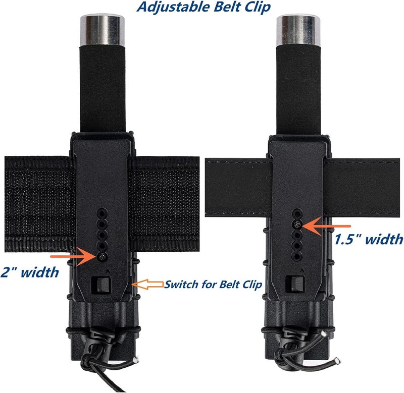 Dotacty Baton Holder w/ 360 Degree Rotating Duty Belt/MOLLE Vest Clip 16"-21"-26" Telescopic/Expandable Baton Holster for 1.2" Diameter Flashlight Carry Case Torch Carrier Police LE Security Officer - Image 3